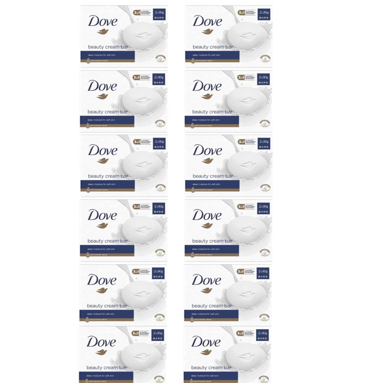 Dove Beauty Cream Bar Classica Saponetta Solida Idratante 2x90 GR 12 Unità