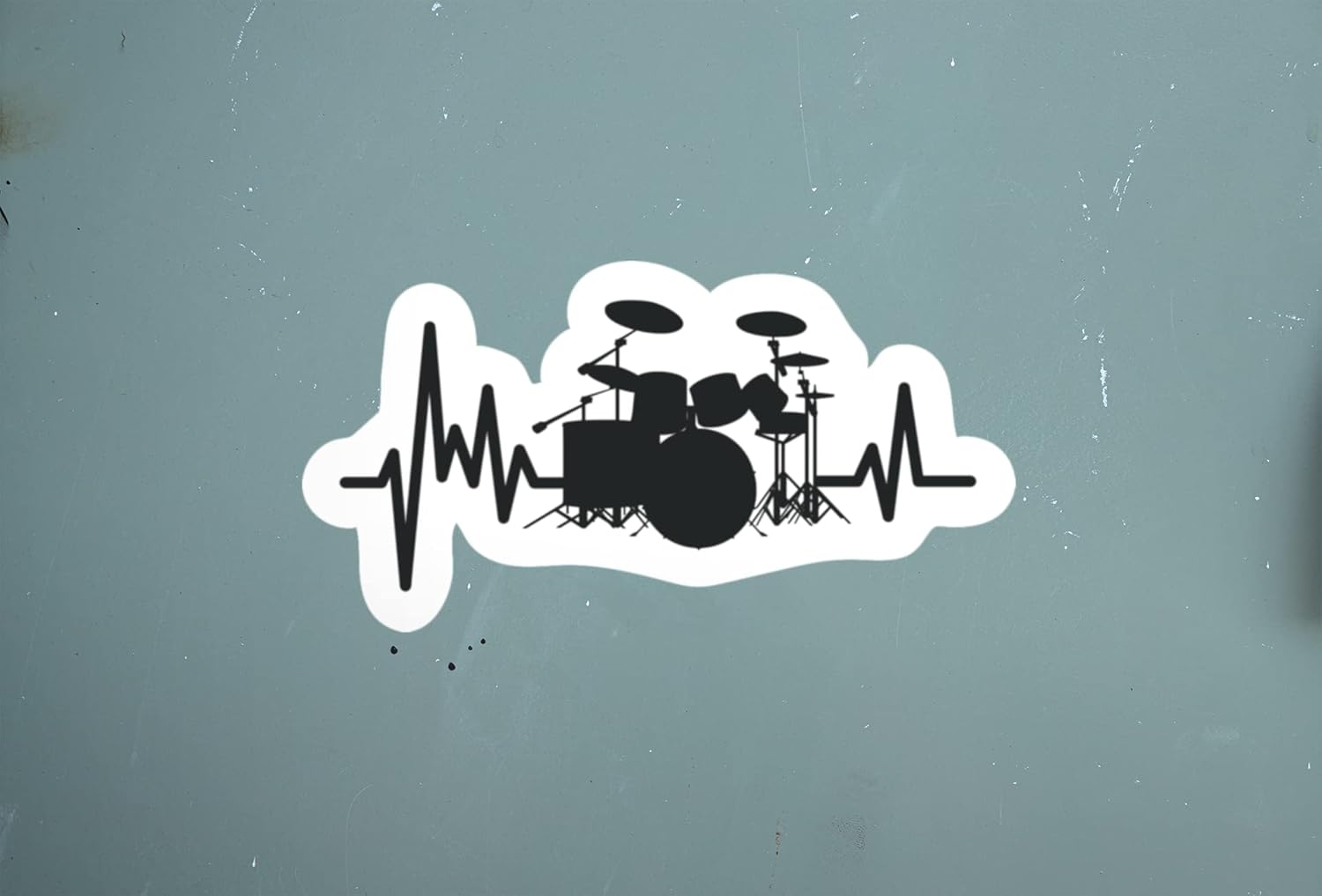 Decal sticker applied to a grey surface