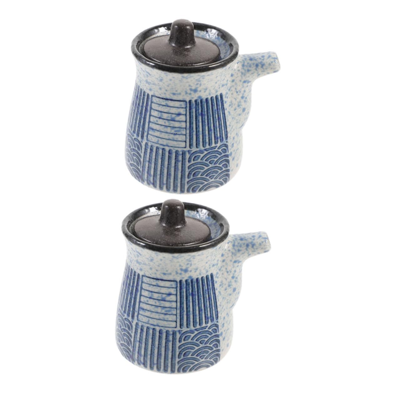 Bottiglia di aceto di olio, 2 pezzi Bottiglia di condimento giapponese I Am Salsa di salice Barattolo di aceto giapponese Dispenser di aceto Bottiglie di salsa di soia in ceramica Pentola di aceto Pen