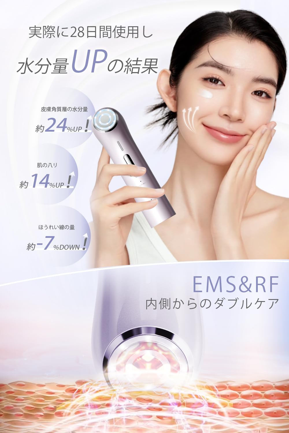 Amazon.co.jp: 美顔器 3段階EMS強化 1台多役 美容器 目元ケア RF美顔器