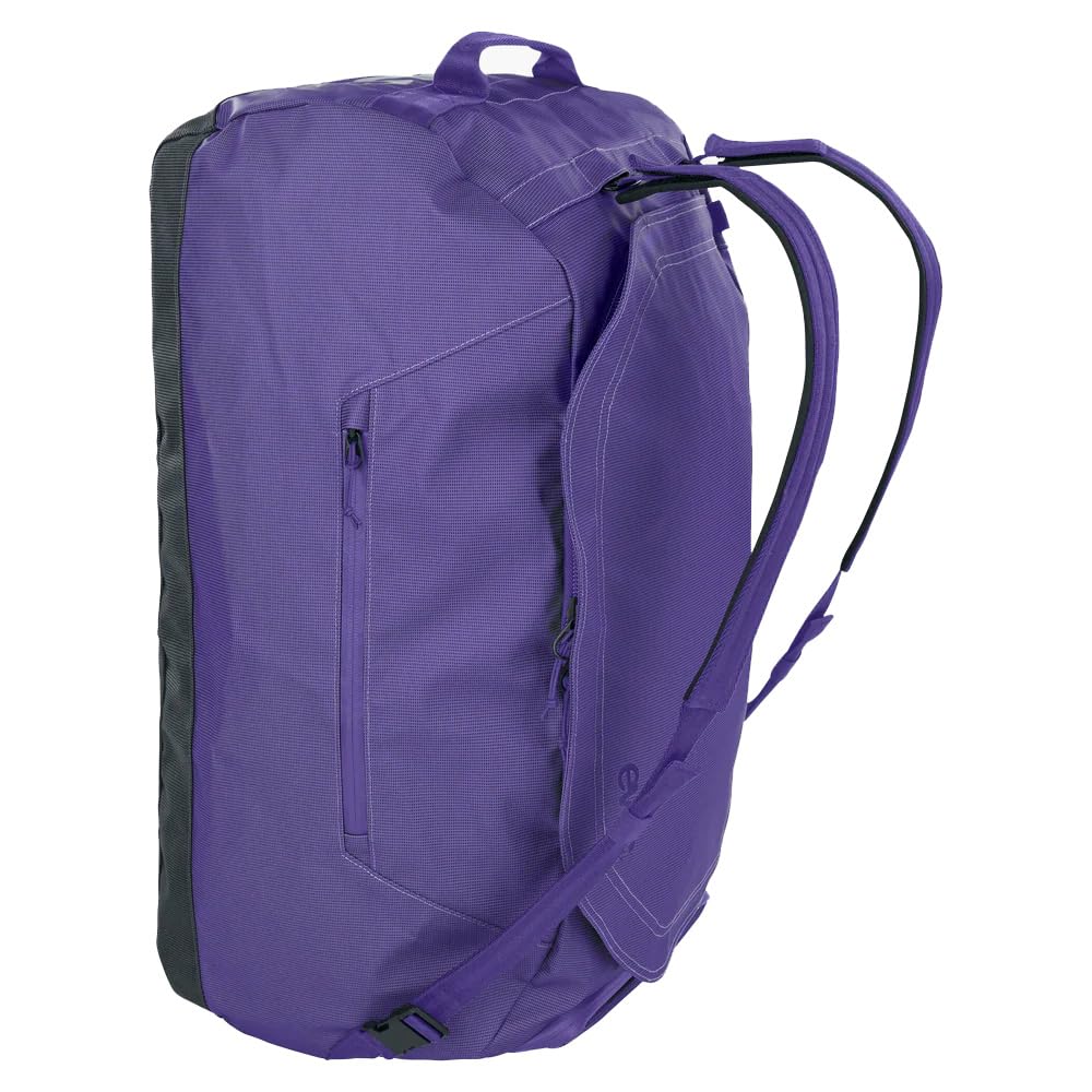 EVOC DUFFLE BAG 60 Wodoodporna torba podróżna i na sprzęt (torba podróżna z odpinanym paskiem do noszenia, uniwersalnym zastosowaniem i zamkiem, bez PVC, rozmiar M), fioletowo-czarna