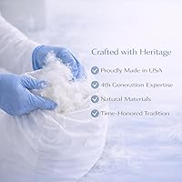 Vista 8 de Juego de 2 almohadas de plumón 100% de lujo, tamaño estándar, fabricadas en la familia en Nueva York, almohadas de cama transpirables para dormir