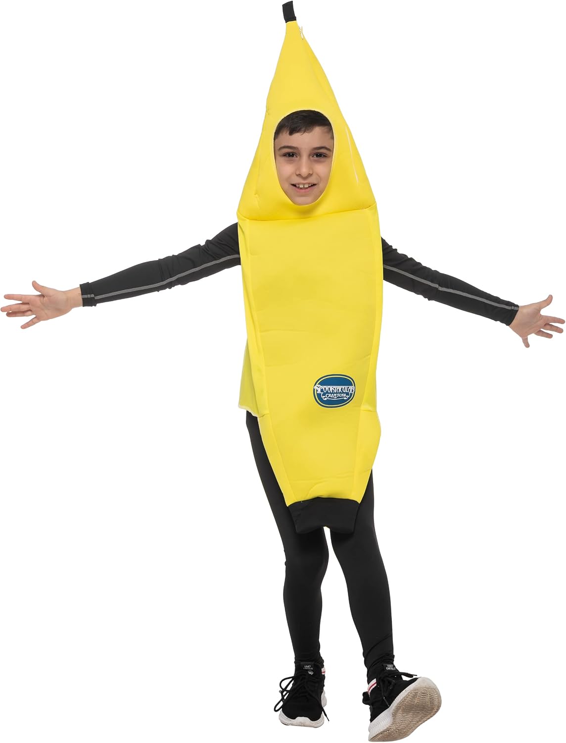 Spooktacular Creations Halloween Banana Costume Kids Tropical Fruit Jumpsuit for Unisex Child Toddler Halloween DressUp Party