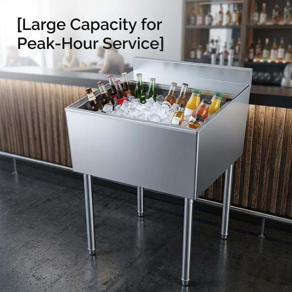 Basic Commercial ice bin Adapting Diverse Ground Placement Needs, Neat Shaped ice Chest with User Friendly Opening Style, Standard Sized Cooler Suitable for Cafe Daily Running Work