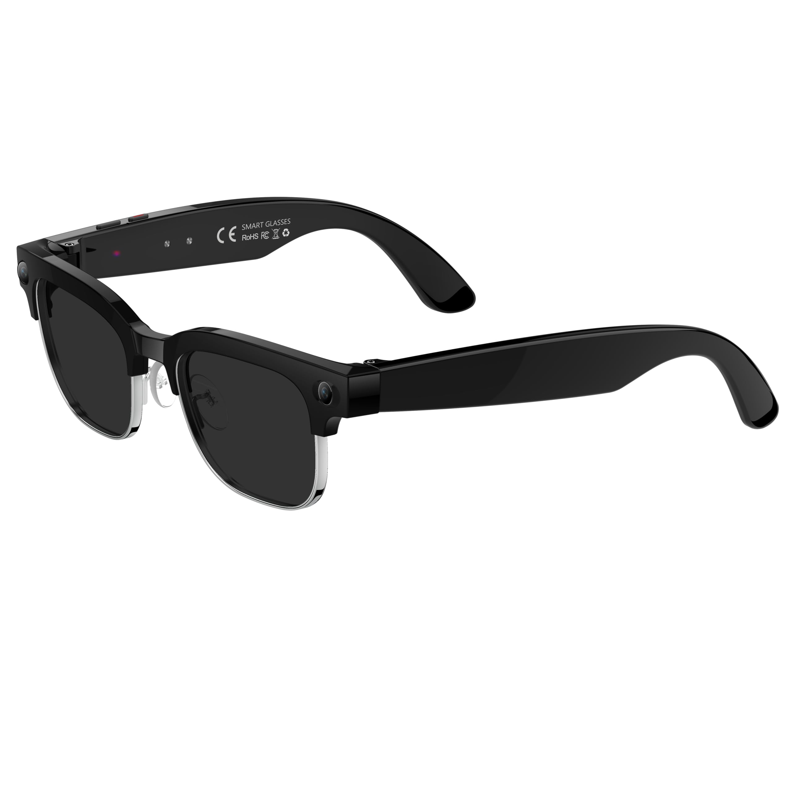 MOZbatte MOZbatte Smart Glasses con Cámara HD 32MP, Gafas Inteligentes con Traducción IA en Tiempo Real, Llamadas Bluetooth y Música, Incluye Lentes de Sol y Anti-Luz Azul Intercambiables W630