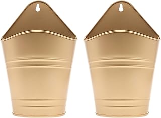 Hosley Set of 2 Gold Wall Planter with PVC Linner 6.25