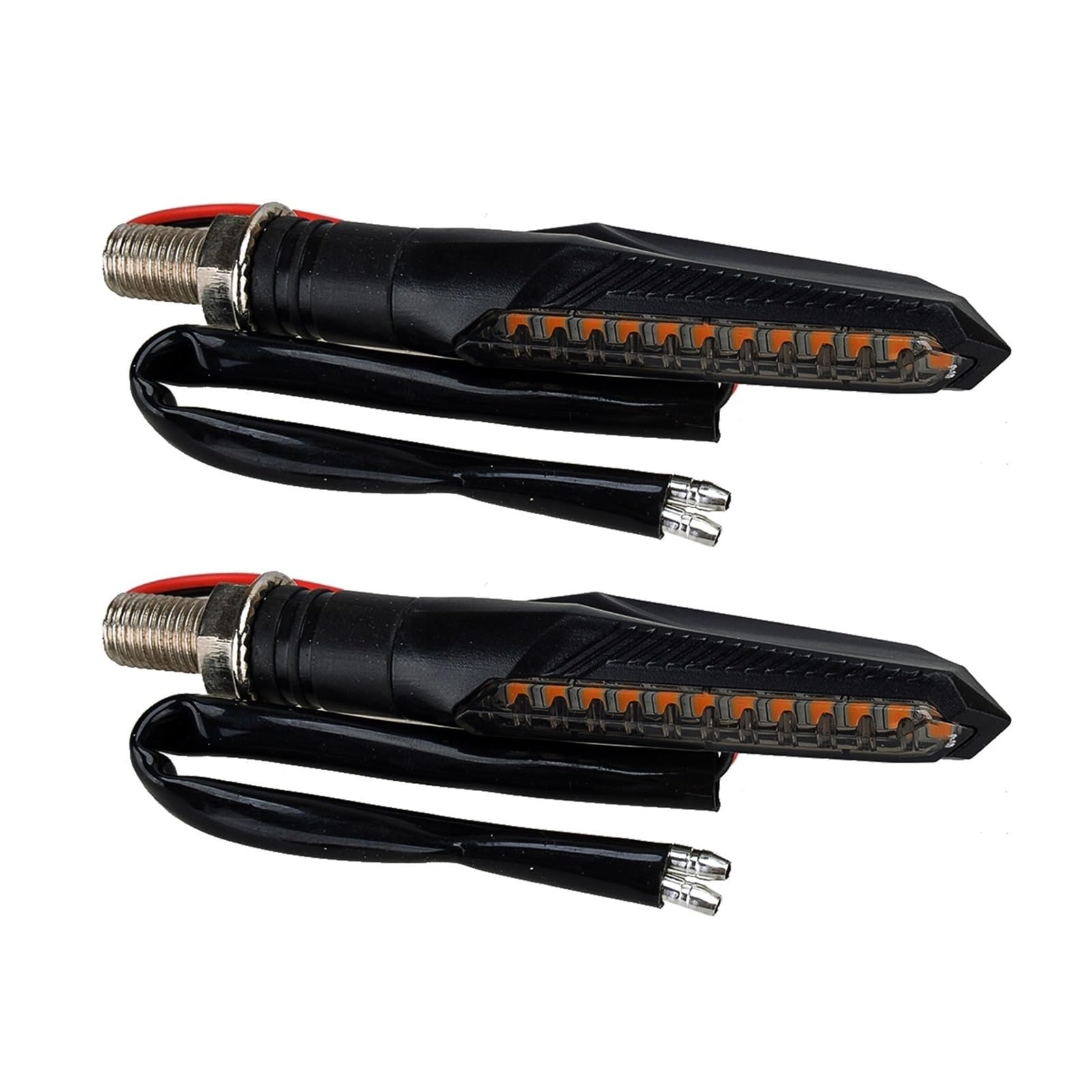 Genérico Intermitentes motos Intermitentes motos 1 par de luces LED universales delanteras, izquierdas, traseras y derechas de 12V para señal de flujo secuencial de agua, luz ámbar intermitente