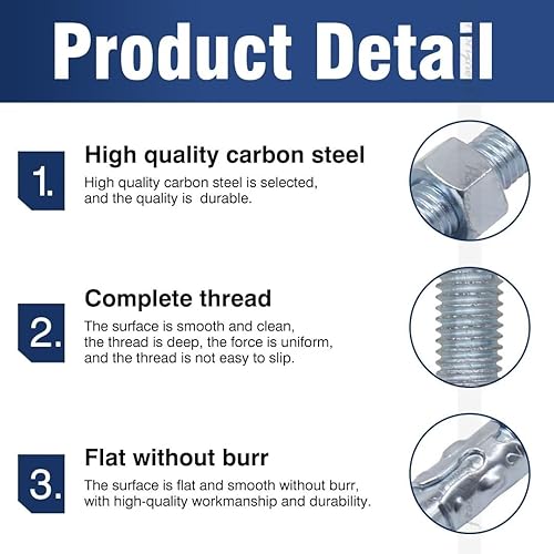 Miniatura 4 de Horiznext Anclaje de cuña de 12 x 3 pulgadas, solo para cemento y hormigón, tornillos de acero al carbono galvanizados y pernos de retraso (10