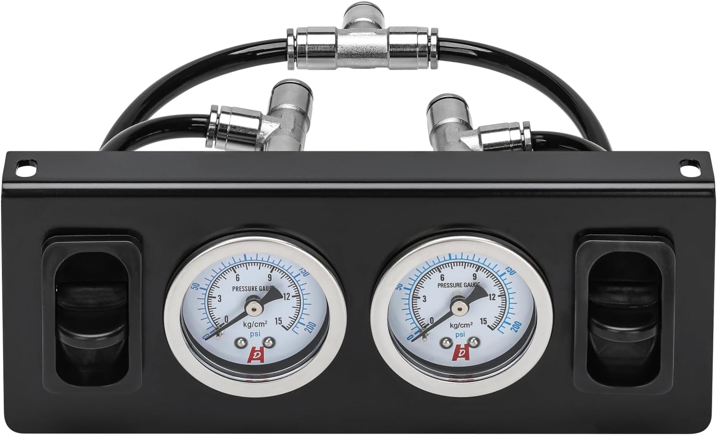 Panel Paddle Valve Switch with Two Air Suspension Pressure Gauge, Air Fittings, Contorl Air Bags in Car Suspension System