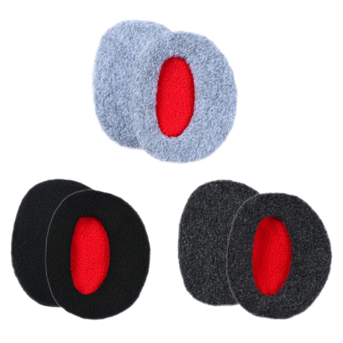 KYEQATY Bandless Earmuffs Winter Polar Fleece Ear Bags Ear Muffs Soft Ear Protective Covers for Winter Cold Weather 3 Pair
