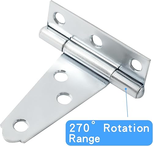 Vista 75 de Murtenze Paquete de 6 bisagras negras de 4 pulgadas con correa en T, bisagras de puerta de granero, bisagras en T para puerta de granero, cobertizo