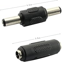 Vista 5 de RLECS 2 unids DC 0.217x0.083 in macho a macho conector de alimentación y 2 unids DC 0.217x0.083 in hembra a hembra adaptador de conector
