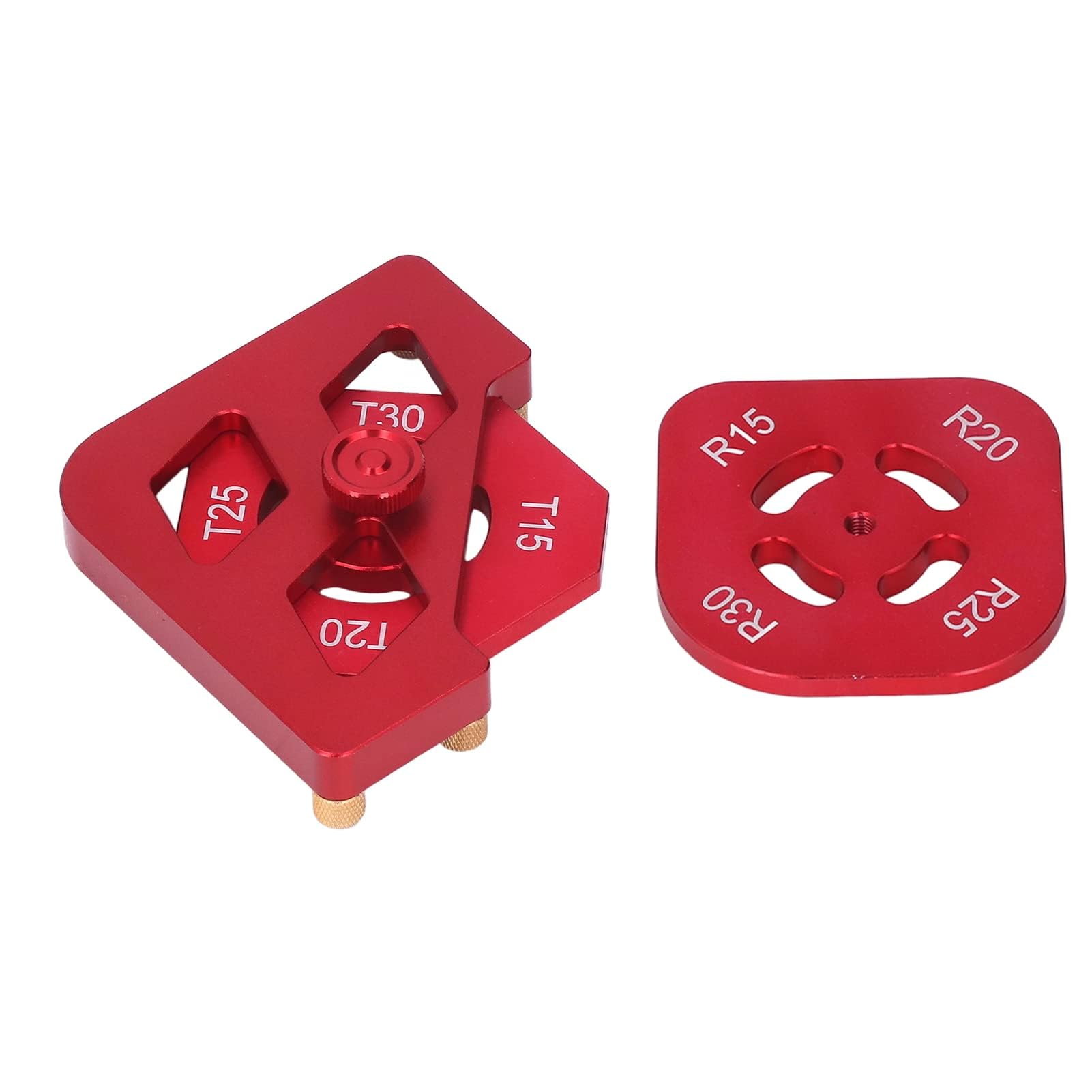 Aluminiumlegierungs-Router-Schablonenset für Holzbearbeitung, Rundwinkel-Radiusschablone-Werkzeugsatz, Schnellwechsel-Schablonen für Bilderrahmen, Tische, Möbelbau, inklusive R15 R30, T15