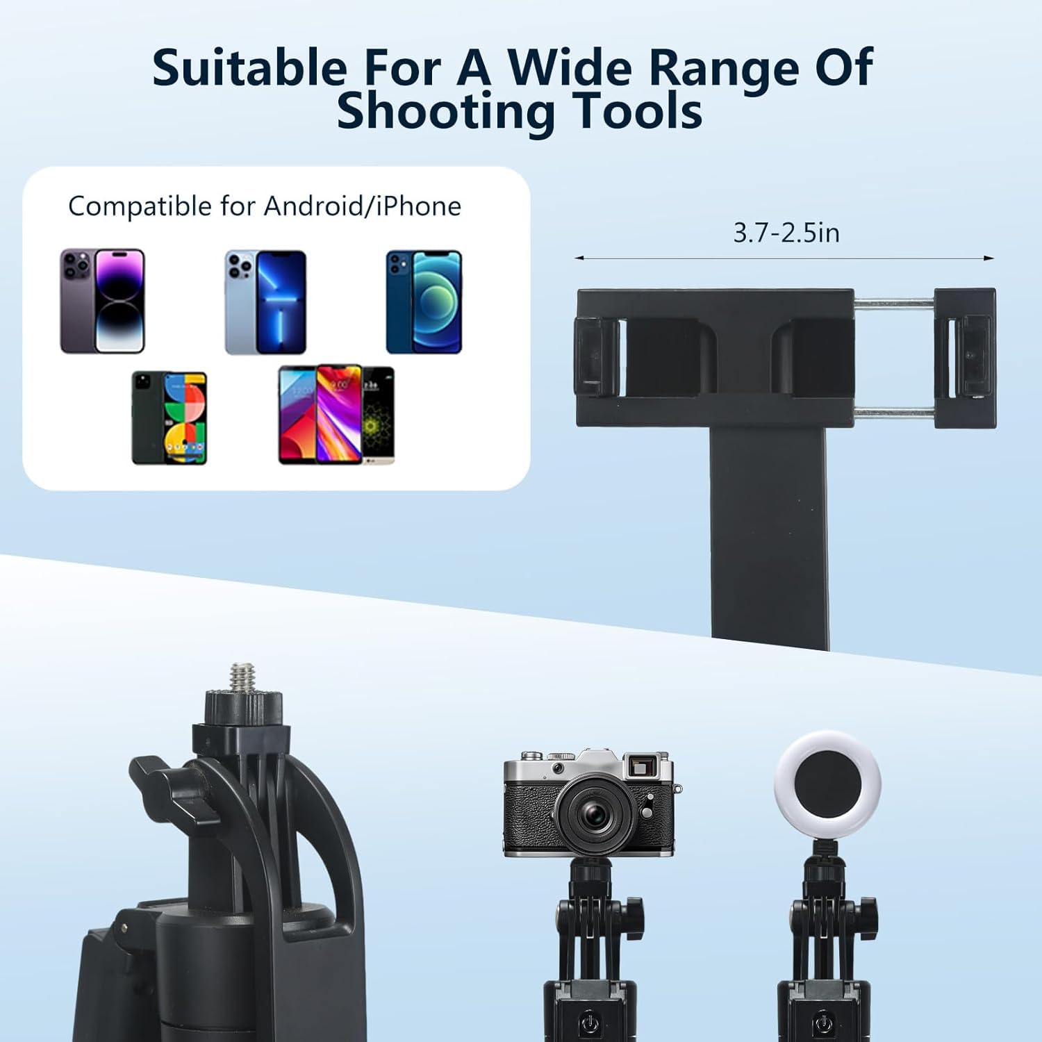 Trípode para selfie con anillo de luz, control remoto Bluetooth, soporte para teléfono para fotografía, vlogging, transmisión en vivo