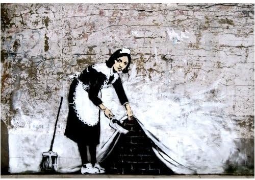 Banksy Cleaning Maid Mini Graffiti Poster Measures 24"" x 17"" (61 x 43 cm)