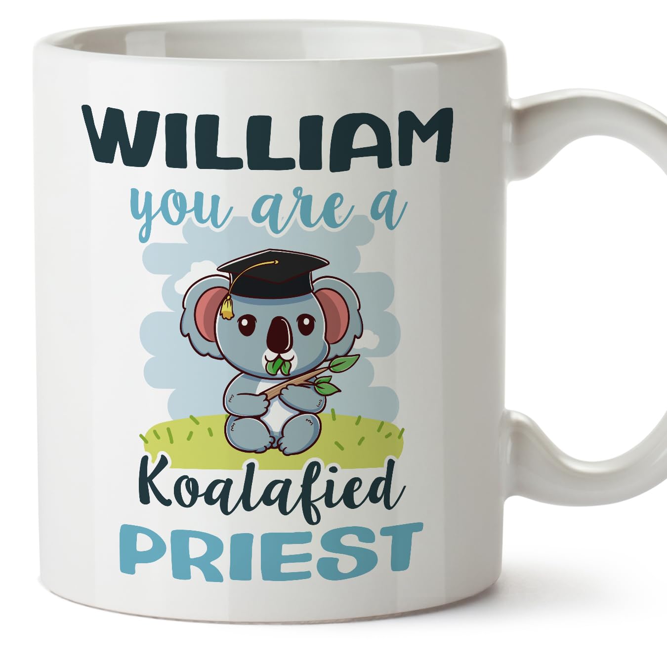 MUGFFINS Personalised Mug for Priest man - in English - Custom Koalafied - Funny Custom Gift for Colleagues - Ceramic 11oz Mug — image 1