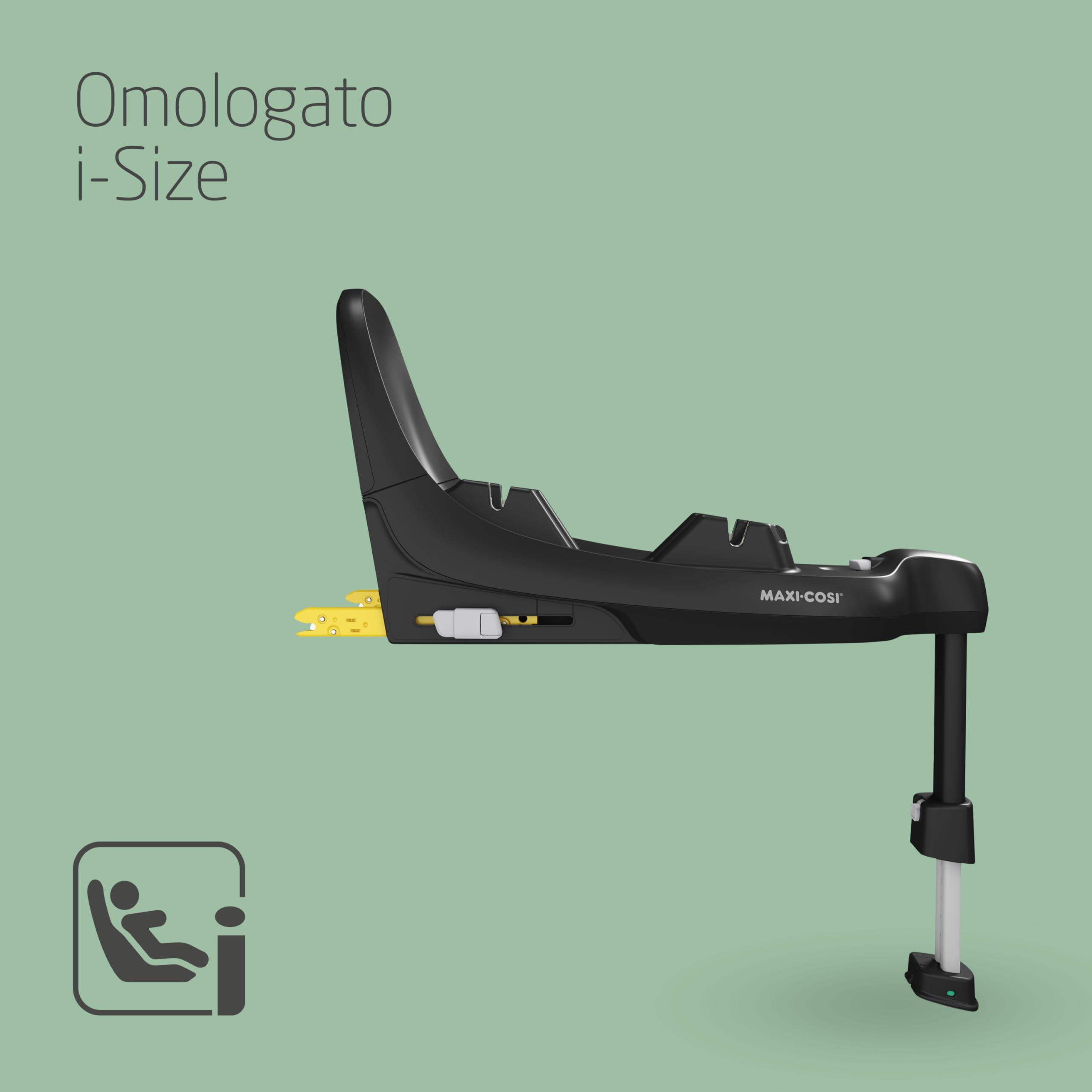 Maxi-Cosi FamilyFix S, Base seggiolino auto, Base isofix, 0-4 anni, 0-18 kg, 40-105 cm, i-Size, Viaggio in senso contrario di marcia, Installazione Click & Go, Feedback di installazione corretta, Nero