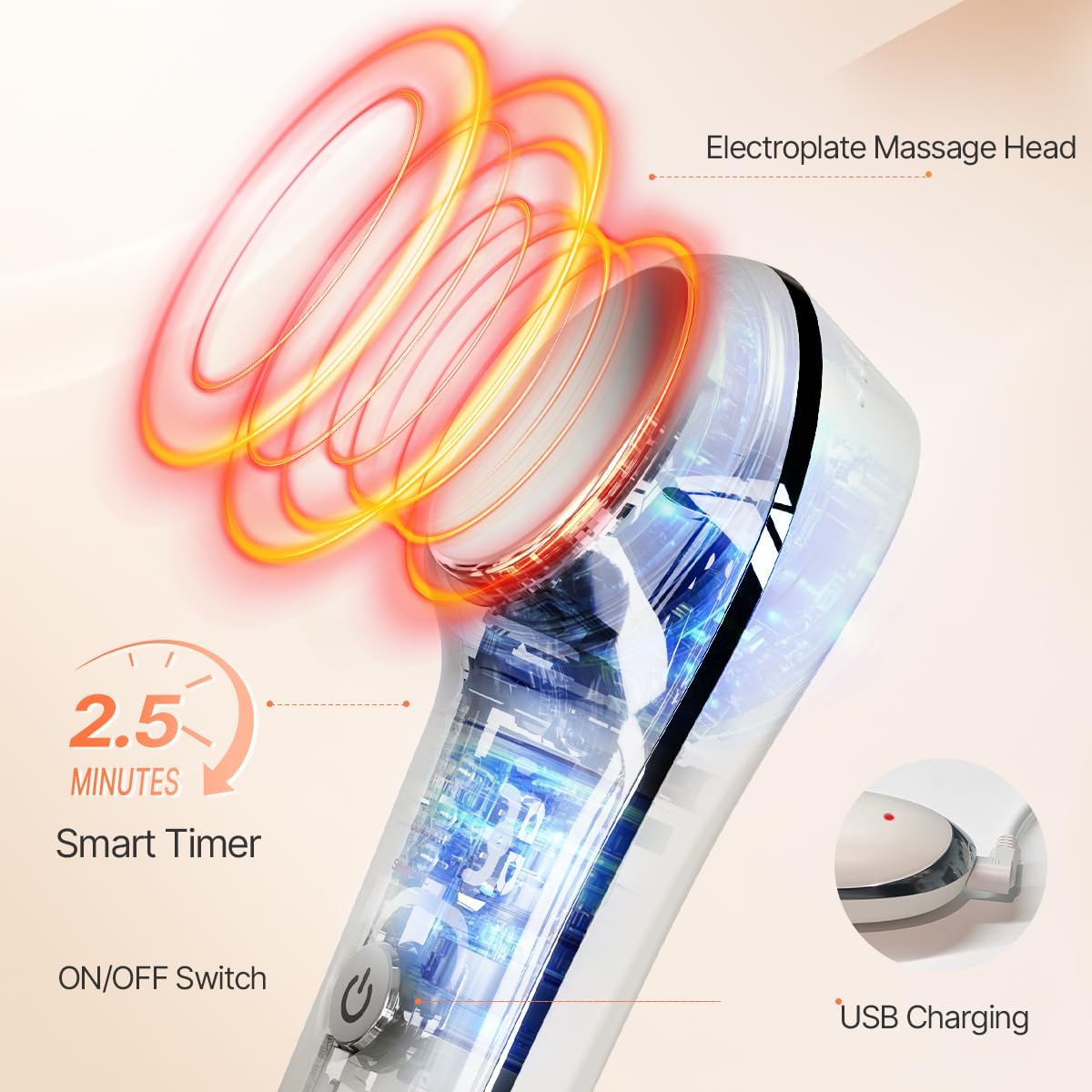 TOUCHBeauty Face Massager Hot and Cold, 42℃/6℃ Vibration Device for Smoother Tighter Face, Portable Facial Lifting Tool for Women, Perfert for Travel, Home - Image 7