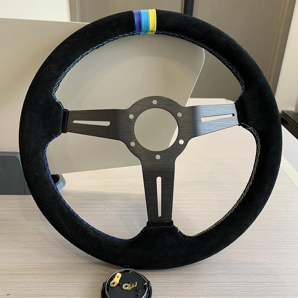 Volante da Corsa Universale,Volante Sportivo Volante for auto in pelle scamosciata corsa modificato