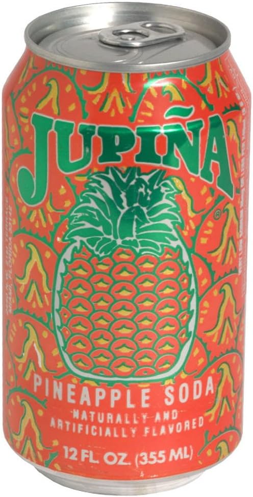 Jupina Pineapple Soda, 12-ounces (Pack of 4)