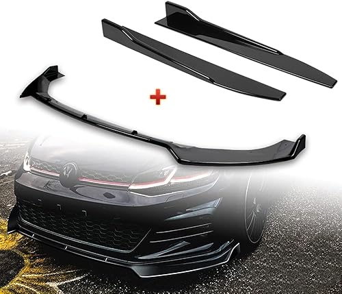 Miniatura 1 de Q1-TECH, 5 piezas de parachoques delantero + falda lateral basculante Winglet Canard difusor ala compatible con modelos Volkswagen Golf GTIRR-Line