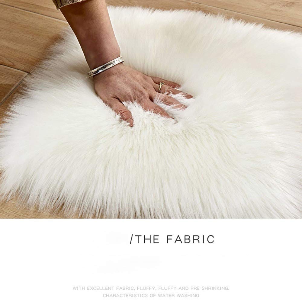 Faux Peau de Mouton en Laine Tapis,Moquette de Canapé Coussin Fourrure Artificielle,Tapis en Fourrure synthétique, Fluffy Soft Longhair Décoratif Coussin de Chaise Canapé Natte