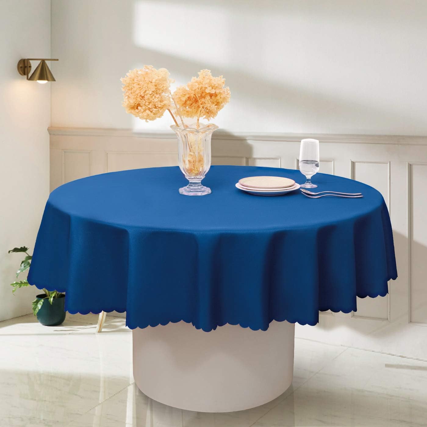 RUIBAO HOME Round Table Cloth Waterproof Oil Proof 70 inch Washable Polyester