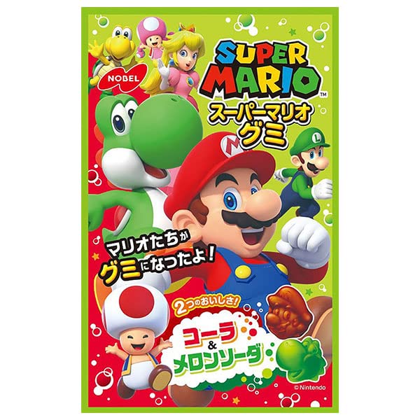 Amazon | ノーベル製菓 スーパーマリオグミ コーラ&メロンソーダ 50g×6