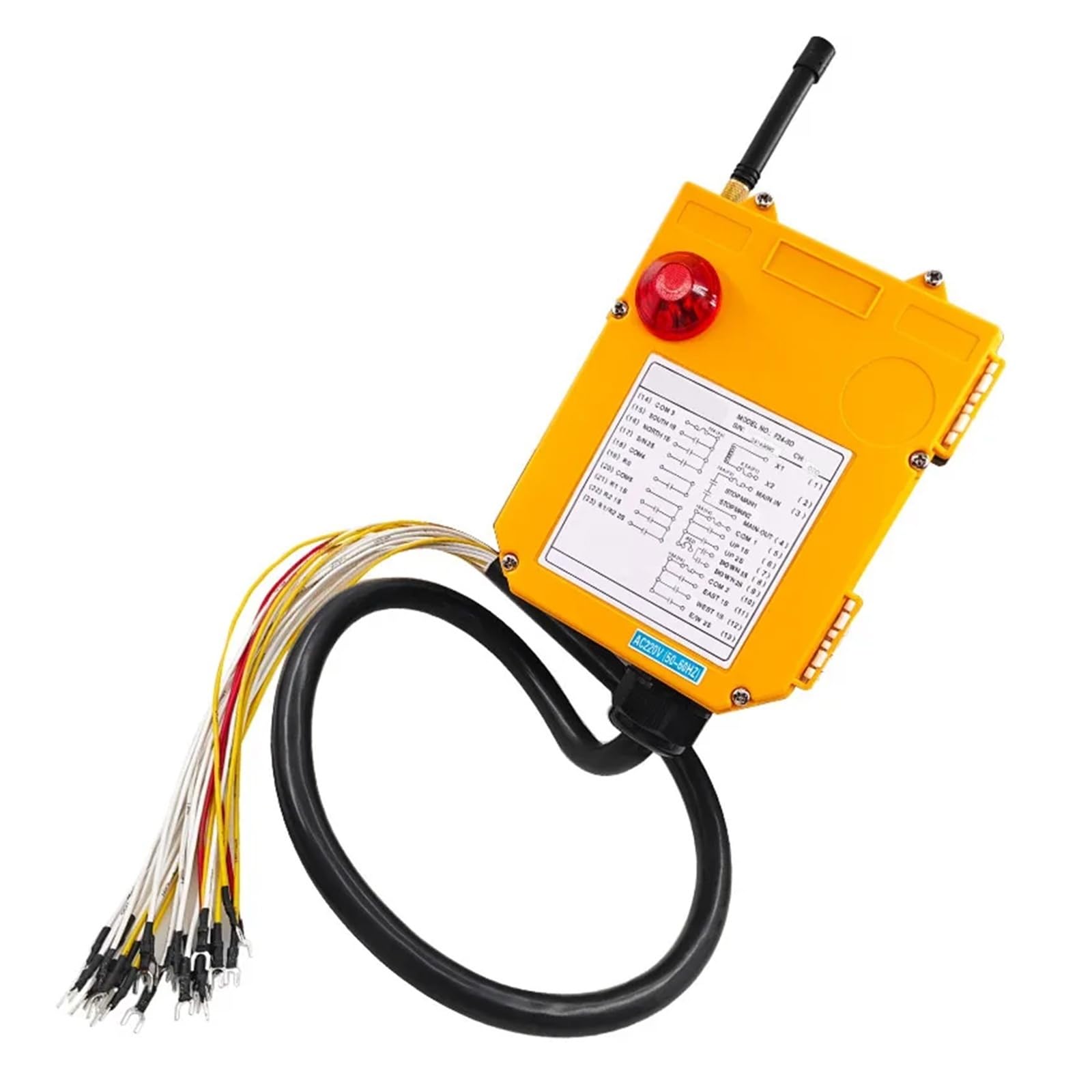 F24-8D/S Interruptor de control remoto industrial inalámbrico de doble velocidad para grúa de radio elevador, controlador de puente elevado F24-10D/S F24-12D (F24-8D, 48V)