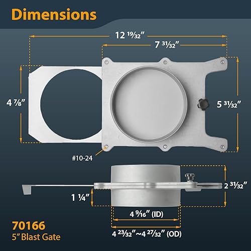 Vista 5 de POWERTEC Puerta de explosión 70166V, 5", 1 PK