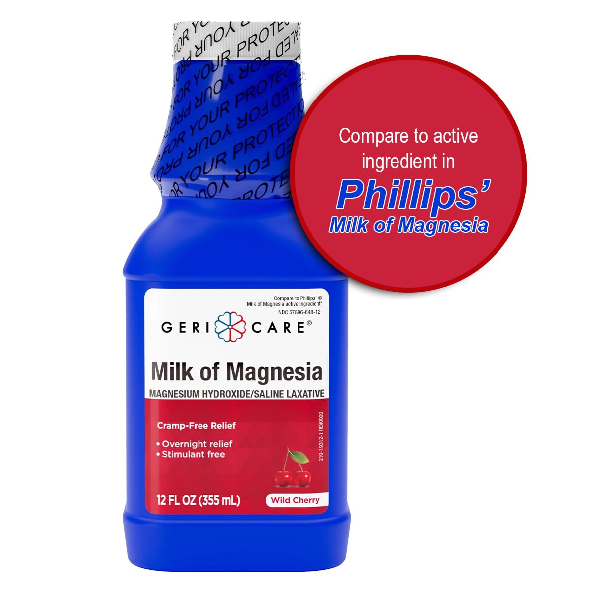 GeriCare Milk of Magnesia, Magnesium Hydroxide 1200mg | Cherry Flavor | Constipation Relief | Cramp-Free, Saline Laxative | 12 Fl Oz (Pack of 1) — Amazon image 6