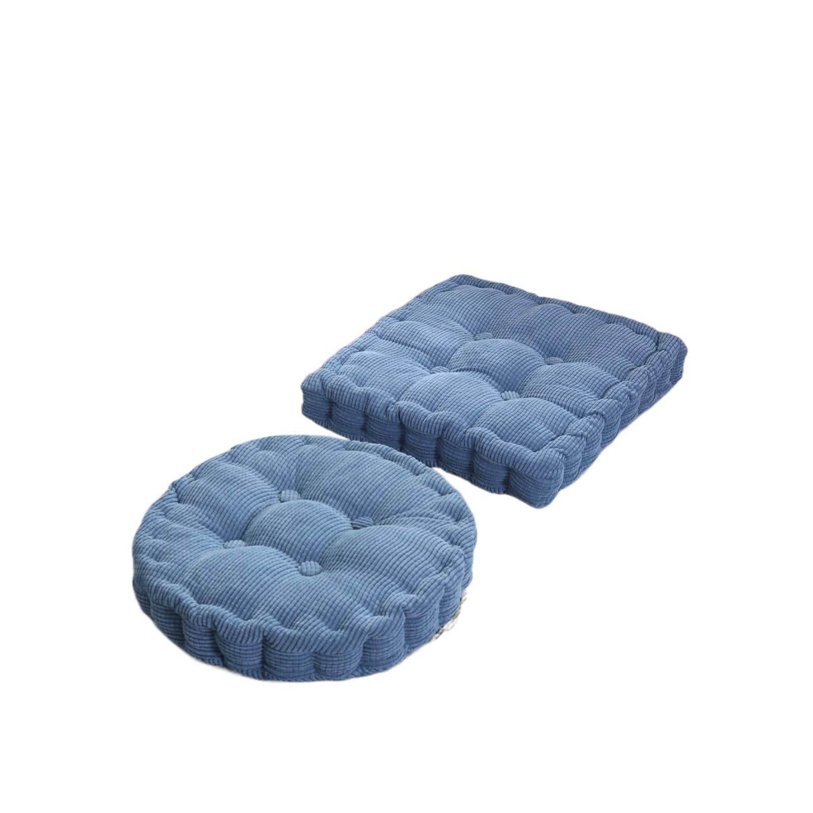GIJMZY Floor Square Pillow For Seating On Solid Tufted Thick Pad Cushion For Yoga Balcony Chair Seat Cushions Pouf(A,Round 40cm)