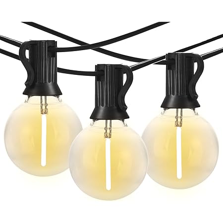 Amazon.com : Sterno Home 100 FT Clear Globe Outdoor Lights G40 Bulbs on ...
