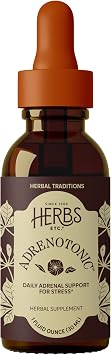 Herbs Etc. Adrenotonic Classic Liquid Extract - Adrenal Health & Vitality Support - Black Currant Leaf, Siberian Eleuthero & Cultivated American Ginseng - Gluten-Free & Vegan - 1 fl oz 40 Servings