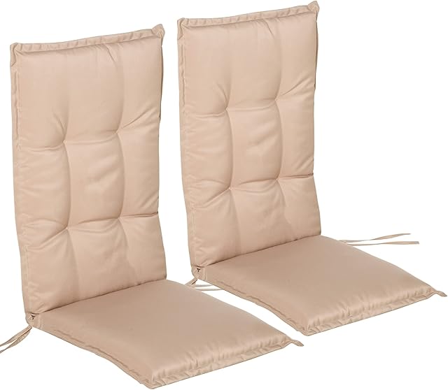 Outsunny Outdoor Garden Patio Folding High Back Chair Cushion Replacement Seat Pad - Beige