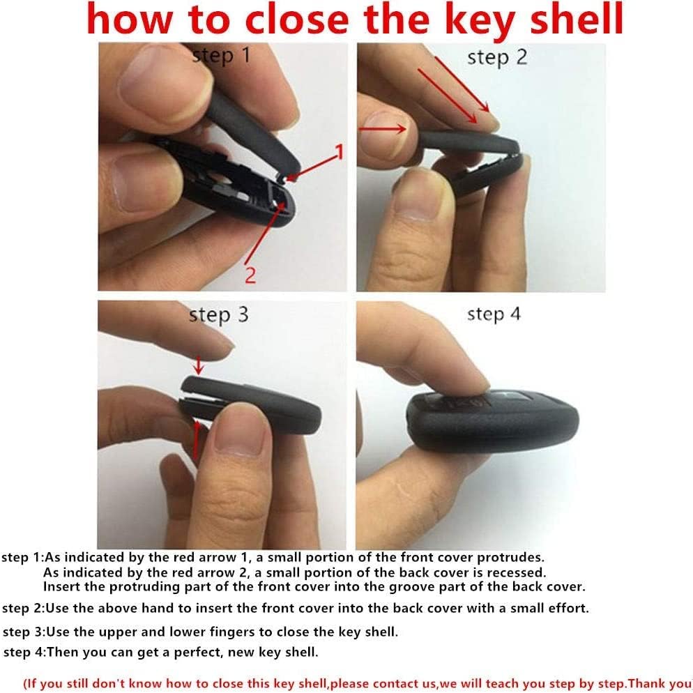Key Fob Shell Case Fit for Keyless Entry Remote Car Key Housing Replacement with Free Screwdriver (Casing Only Without Blade) (2pcs)