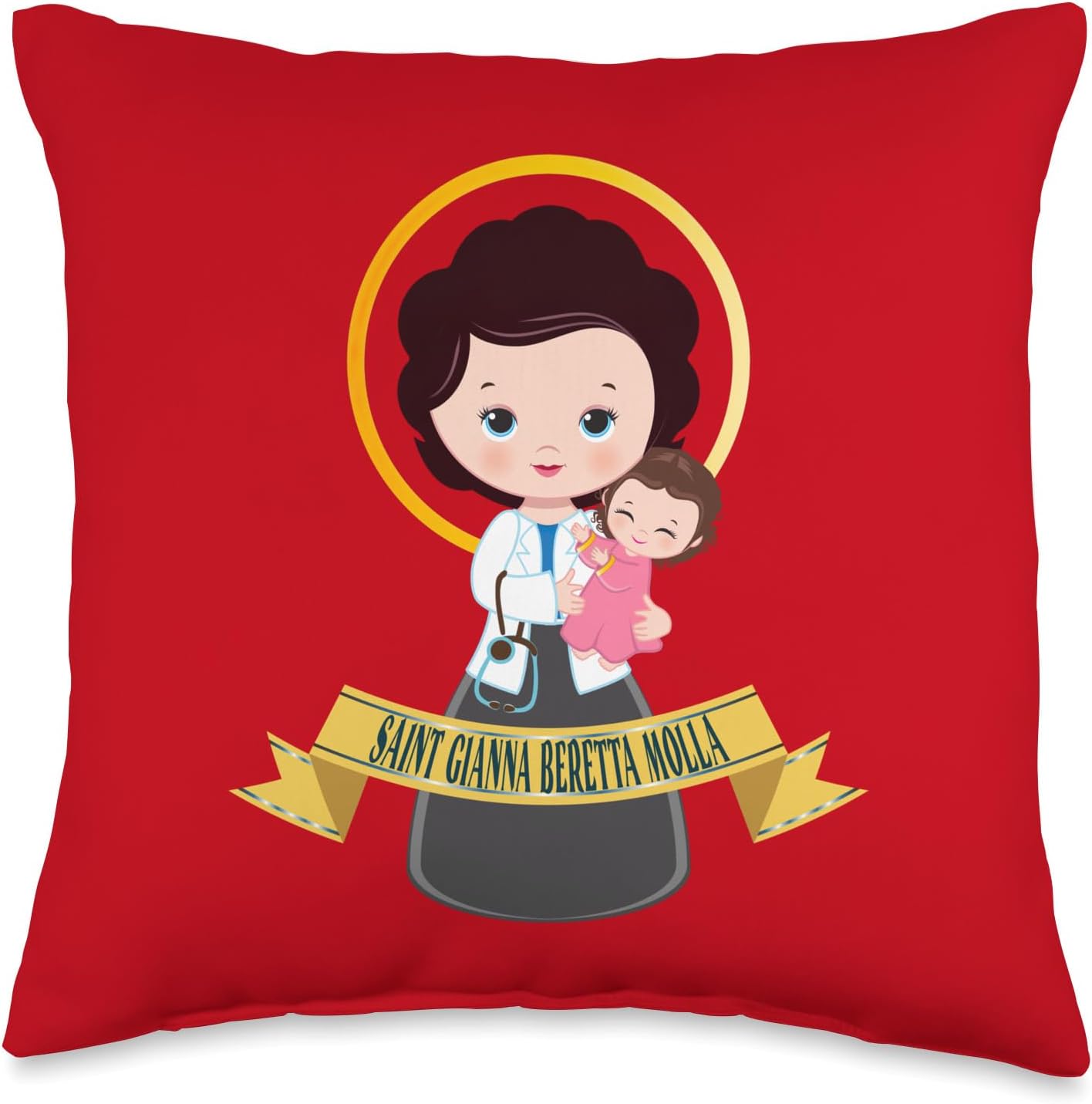 Saint Gianna Beretta Molla Patron Catholic Doctor Saints Throw Pillow