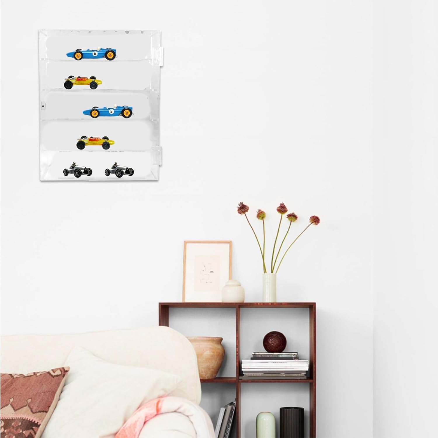 アクションフィギュアの保護カバーを備えたモダンなクリアディスプレイケースストレージストレージダストプルーフ展示ボックスアクリル装飾デ