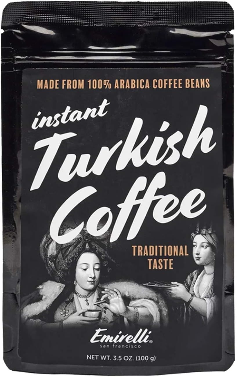Emirelli Instant Turkish Coffee, Special Taste with Arabica Coffee Beans, Resealable Bag, 3.5 Ounce (100gr) (Traditional)