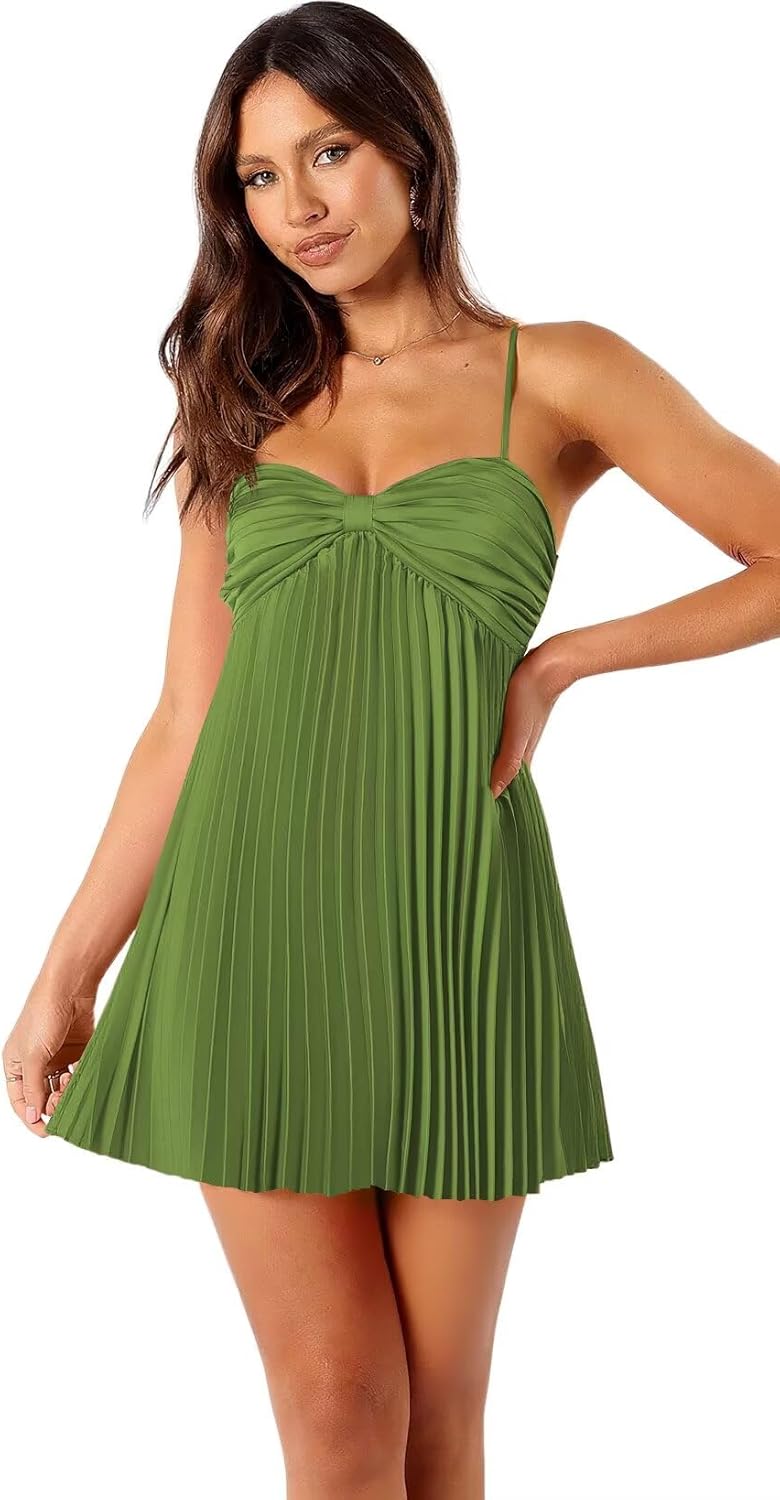 Stylefun Women's V-Neck Short Homecoming Dresses for Teens 2025 Spaghetti Strap Prom Dress with Pocket CYM025