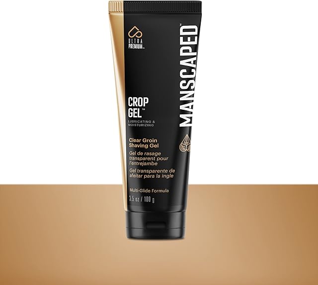 MANSCAPED Crop Gel Clear Żel do golenia pachwiny, nawilżająca i nawilżająca formuła Multi-Glide Zaprojektowana do przycinania poniżej talii, wegańska i bez parabenów (3,5 uncji)