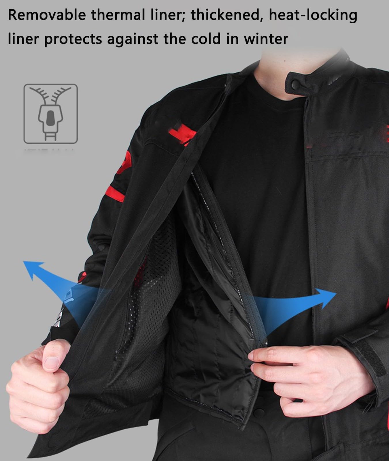 Moto Traje De Moto Para Hombre Chaqueta De Moto Impermeable Con Armadura Extraíble Chaqueta De Verano, Transpirables Chaqueta Moto Invierno Protecciones Moto C,XL