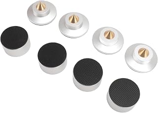 SUNGOOYUE Speaker Isolation Spike Foot Pads Concentrated Sound Focus for Sound Equipment Pack of 4 (Silver)