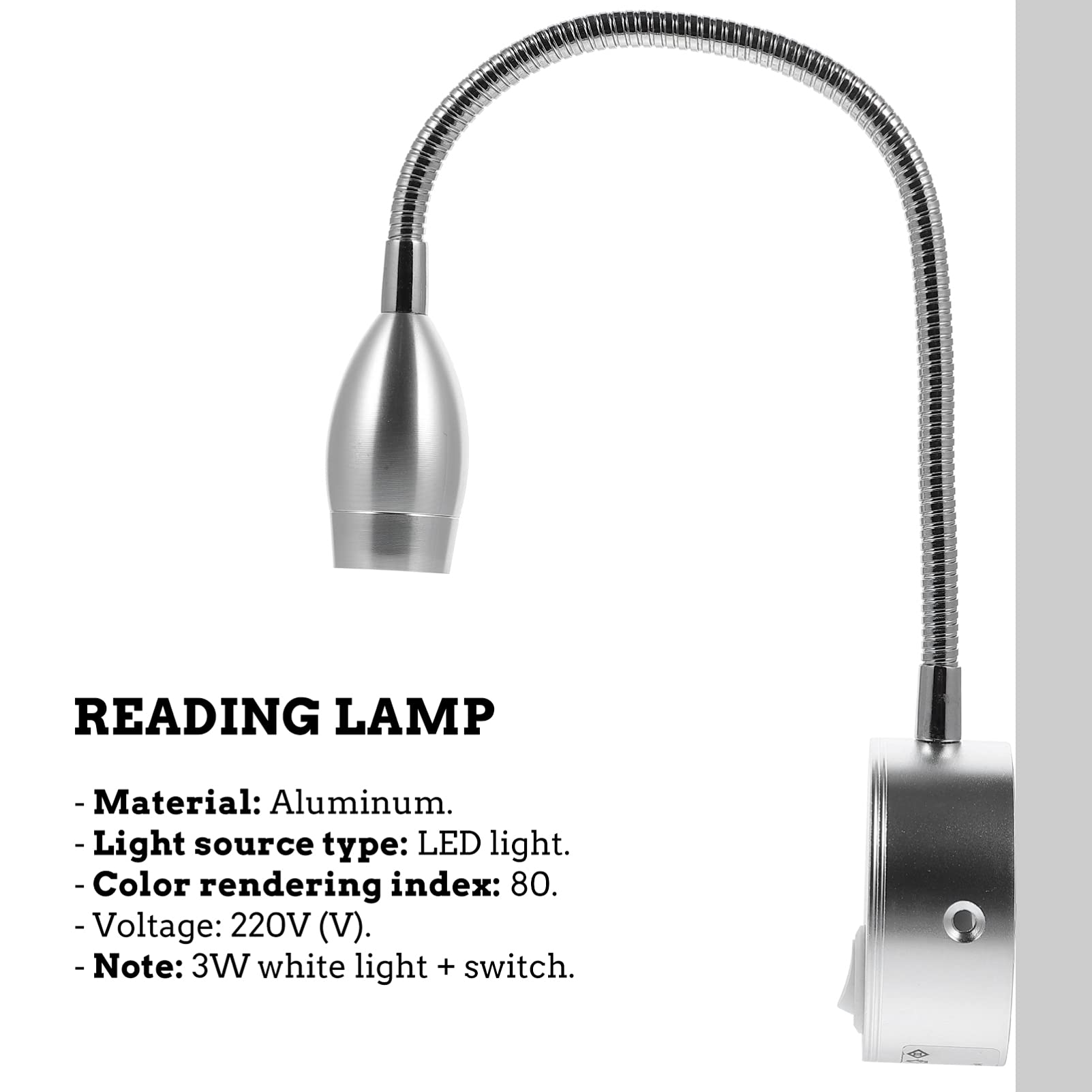 COHEALI 1pc Hose Spotlight Reading Lamp for Bedroom Hotel and Study Room Flexible Design Light for Reading and Relaxation