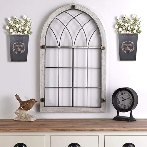 Miniatura 5 de LESEN Macetero de pared de metal rústico para colgar en el hogar, florero de pared para plantas o flores, interior o exterior, decoración de pared