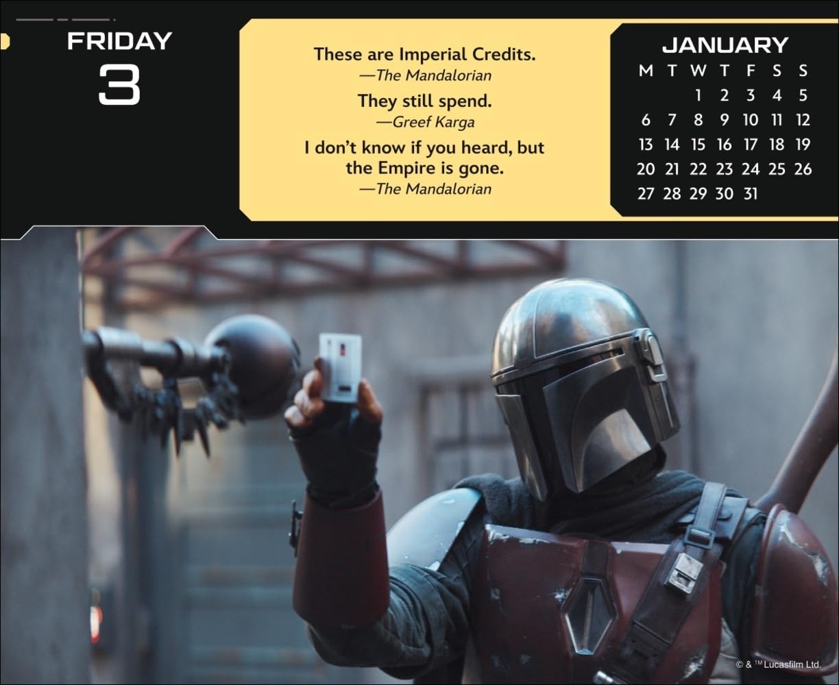 The Mandalorian The Child Tagesabreißkalender 2025: Kleiner Kalender für Star Wars Fans: Grogu und viele andere in einem Tischkalender 2025 zum Abreißen!