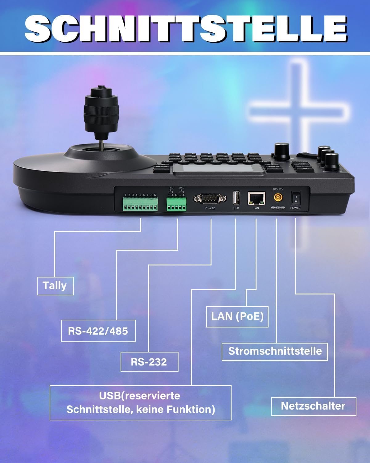 FoMaKo NDI HX3 PTZ Kamera Set, 20x Optischer Zoom KI-Auto-Tracking, mit 3G-SDI/HDMI/USB3.0/LAN(PoE), für YoTube vMix OBS Live Streaming, mit 1*KN20A Pro NDI Kamera +1* NDI PTZ Controller (BN201)