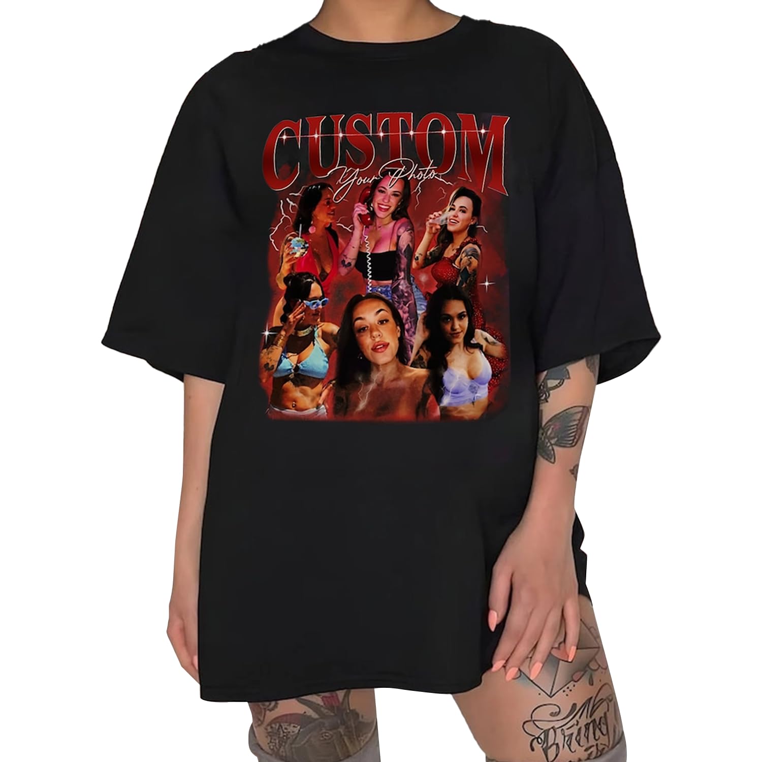 Custom Bootleg Rap Tee Shirt for Boyfriend Girlfriend Custom Face Tshirt Vintage Graphic Shirt Valentines Gift Birthday Ideas