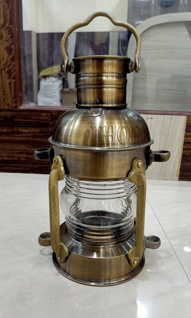 Large Maritime Antique Boat Lantern Vintage White Glass Oil Lamp Maritime Ship Lantern Rustic Vintage Home Decor Gifts