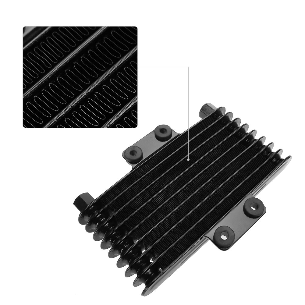 KIMISS Radiatore Olio, Radiatore Di Raffreddamento Motore In Alluminio 125ml Per Moto Dirt Bike Atv(Nero)